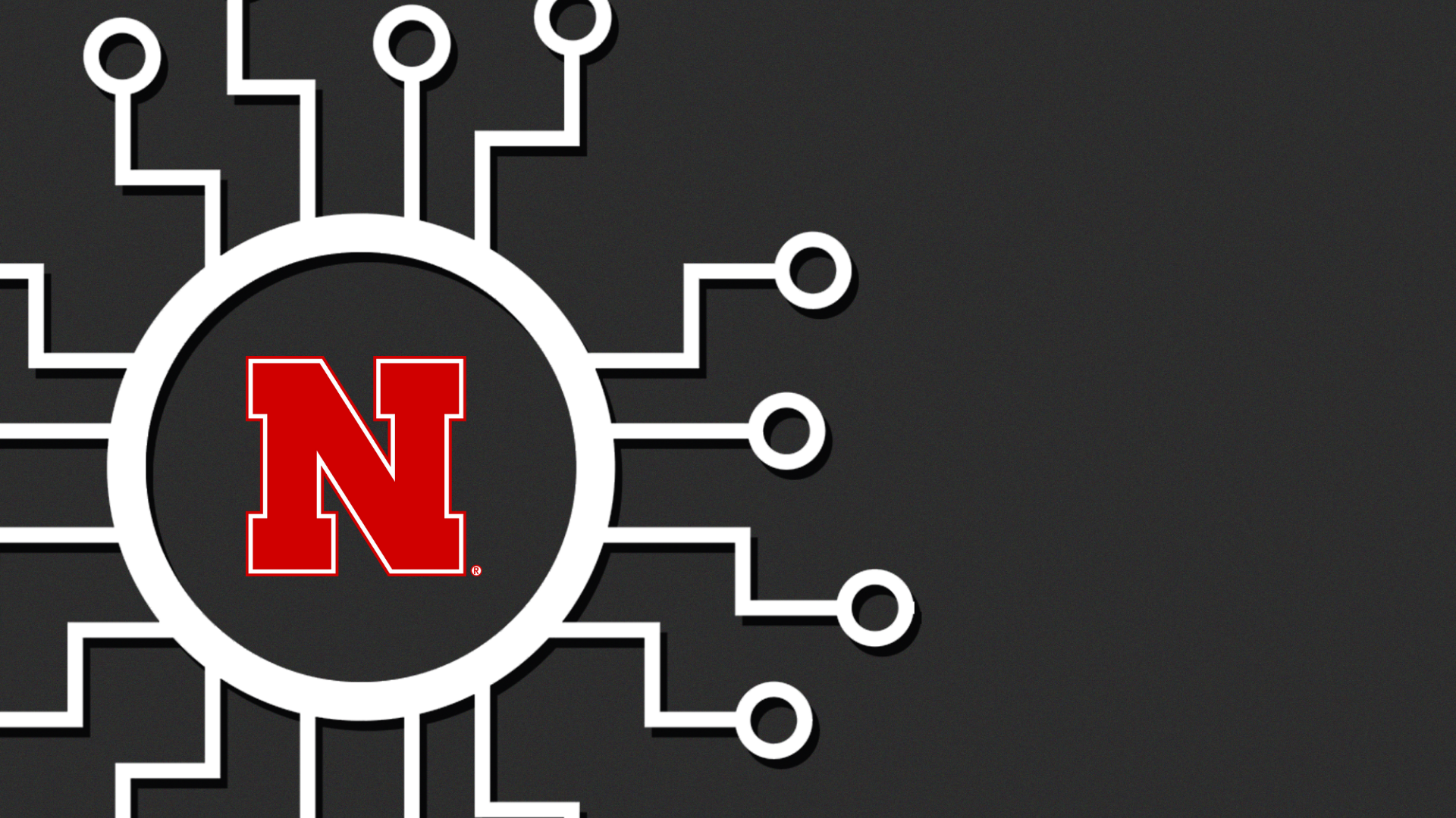 unl logo surrounded by a circuitry pattern